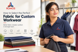 Fabric samples and professional workwear uniforms for choosing the perfect custom workwear fabric